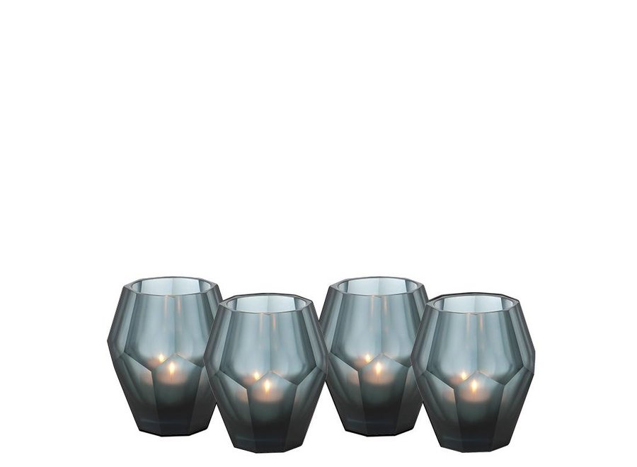 Teelichthalter - Okhto blue S; Set von 4