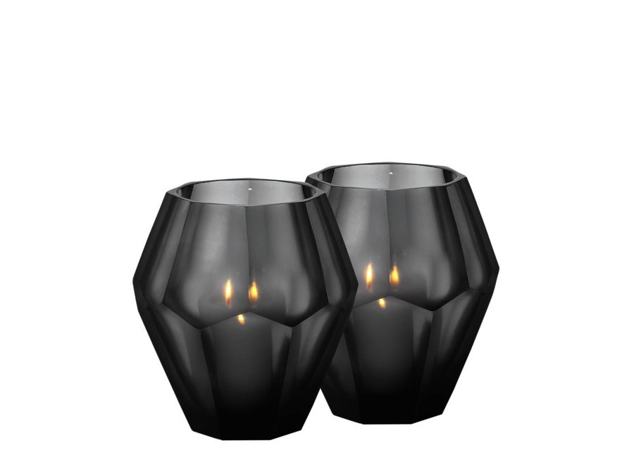 Candle holder - Okhto black 'L' set of 2