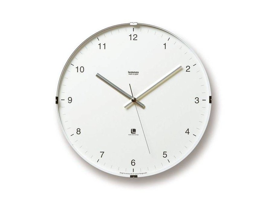 "North" Wanduhr modernes Design aus Aluminium und Glas