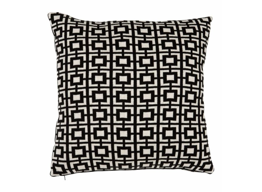 Sierkussen Abstract Squares zwart