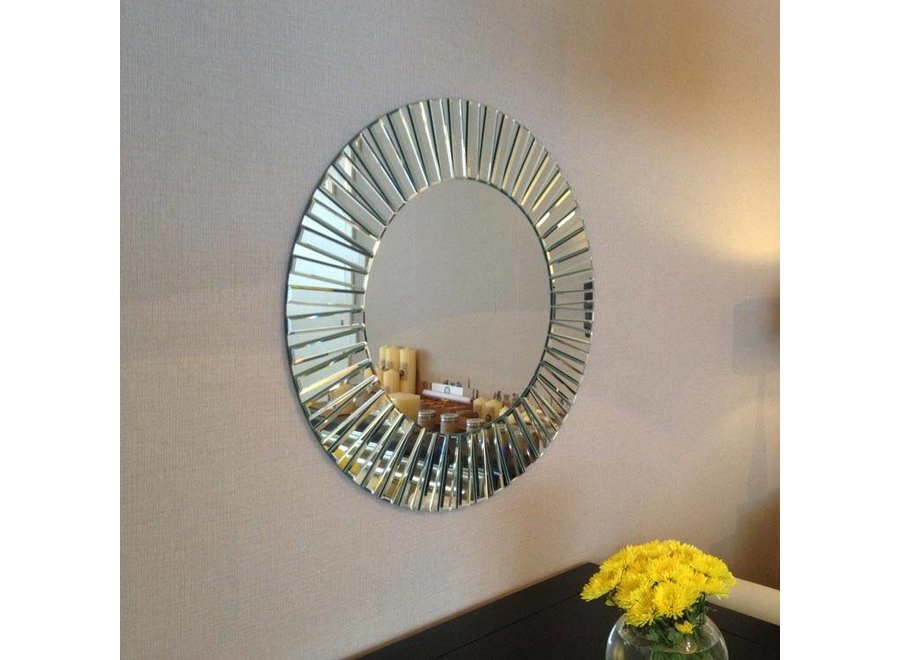 Cheerful, round design mirror, 'Sunny' 80cm