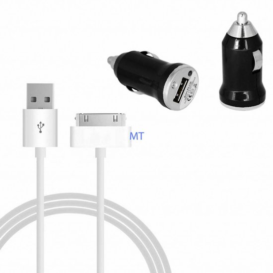 2 In 1 USB Power Car Adapter For I-Phone 4S