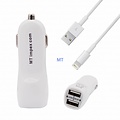 MT 2 in 1 Dual USB Car Charger Lightning
