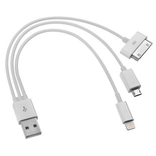 3 IN 1 USB Lightning & Micro & 30 Pin Cable