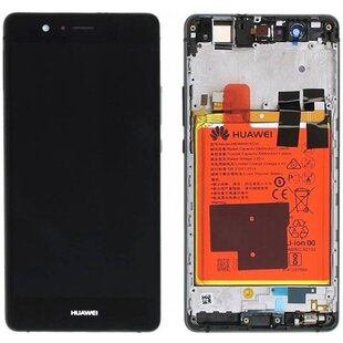 LCD With Frame & Small Parts Huawei Ascend P9 lite 02350TRB Black Service Pack