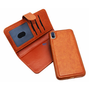 2 in 1 Leather Pelle Wallet Case For I-Phone X & XS