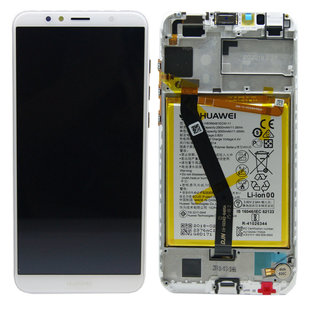 LCD With Frame & Battery Huawei Y6 2018 02351WLK White  Service Pack