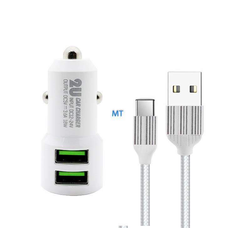 Green On Double USB C 3.6A Car Charger C309, foto 3 van 6
