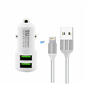 Green On Double USB Lightning 3.6A Car Charger C309