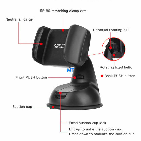 Green On 360 Rotation Car Holder GR02