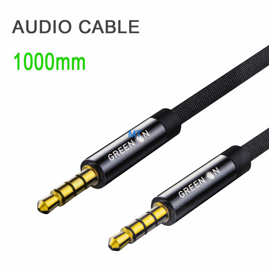 GREEN ON 3.5mm Aux Cable 1M GR03