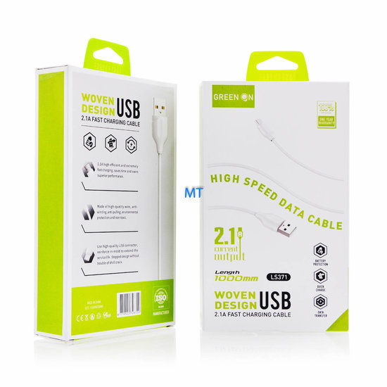 GREEN ON Fast Lightning Cable LS371 1M
