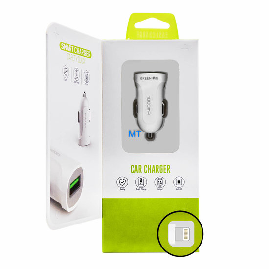 Green On Smart USB Lightning Car Charger DL-C17