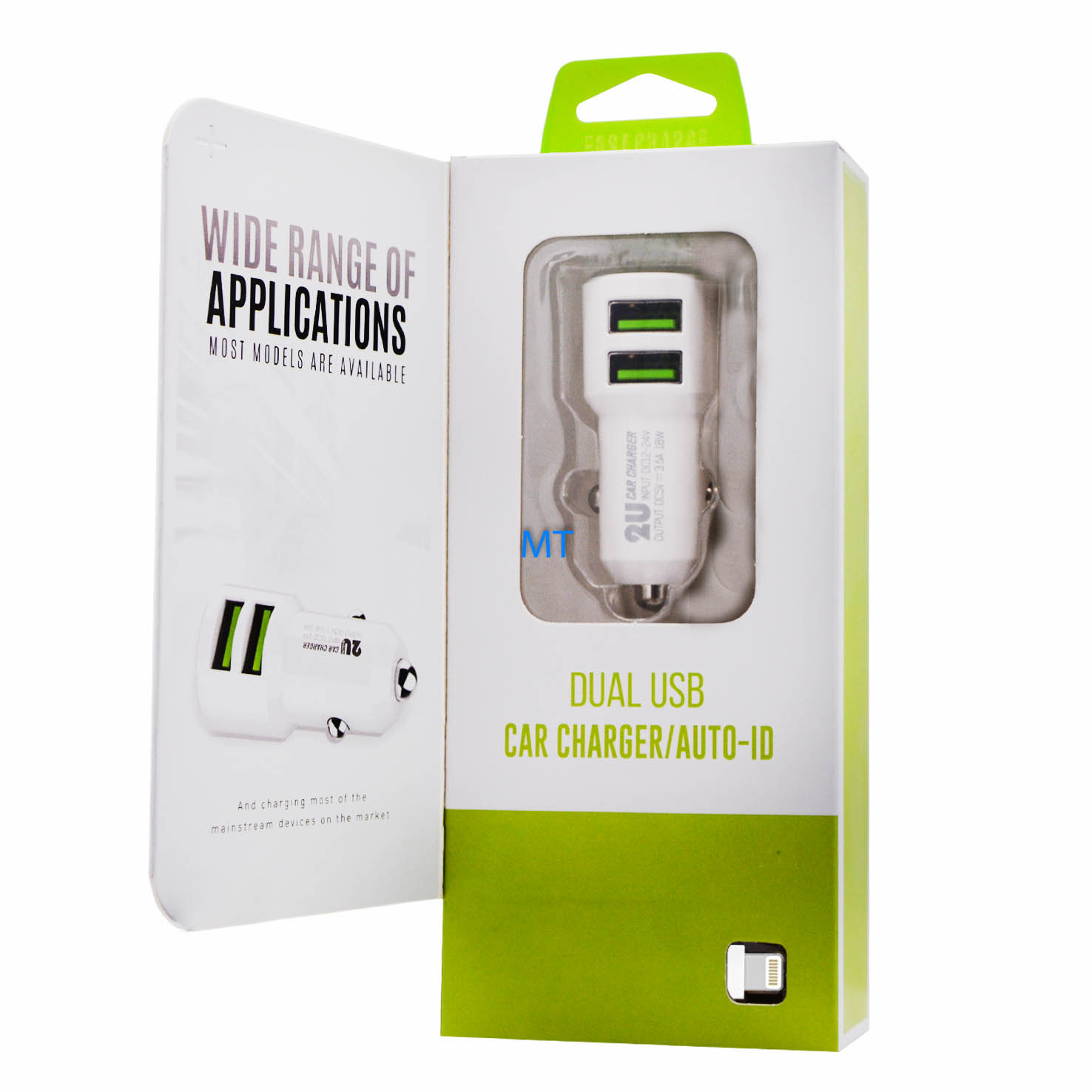Green On Double USB Lightning 3.6A Car Charger C309, foto 2 van 6