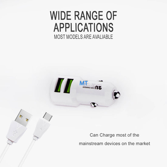 Green On Double USB C 3.6A Car Charger C309