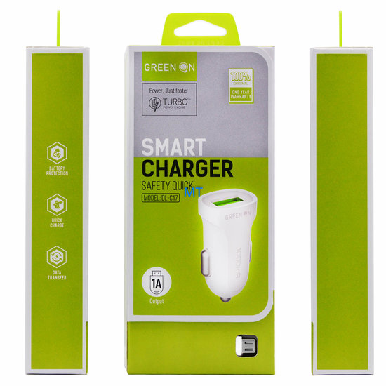 Green On Smart USB Micro Car Charger (DL-C17)