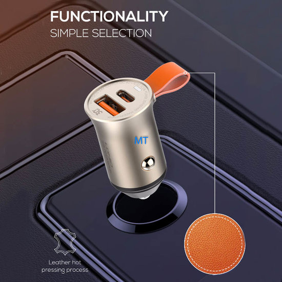 GREEN ON USB-C To USB-C Fast Car Charger C509Q
