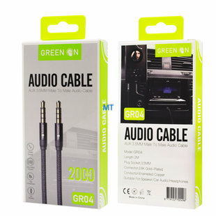 Green On 3.5mm Aux Cable GR04 2M