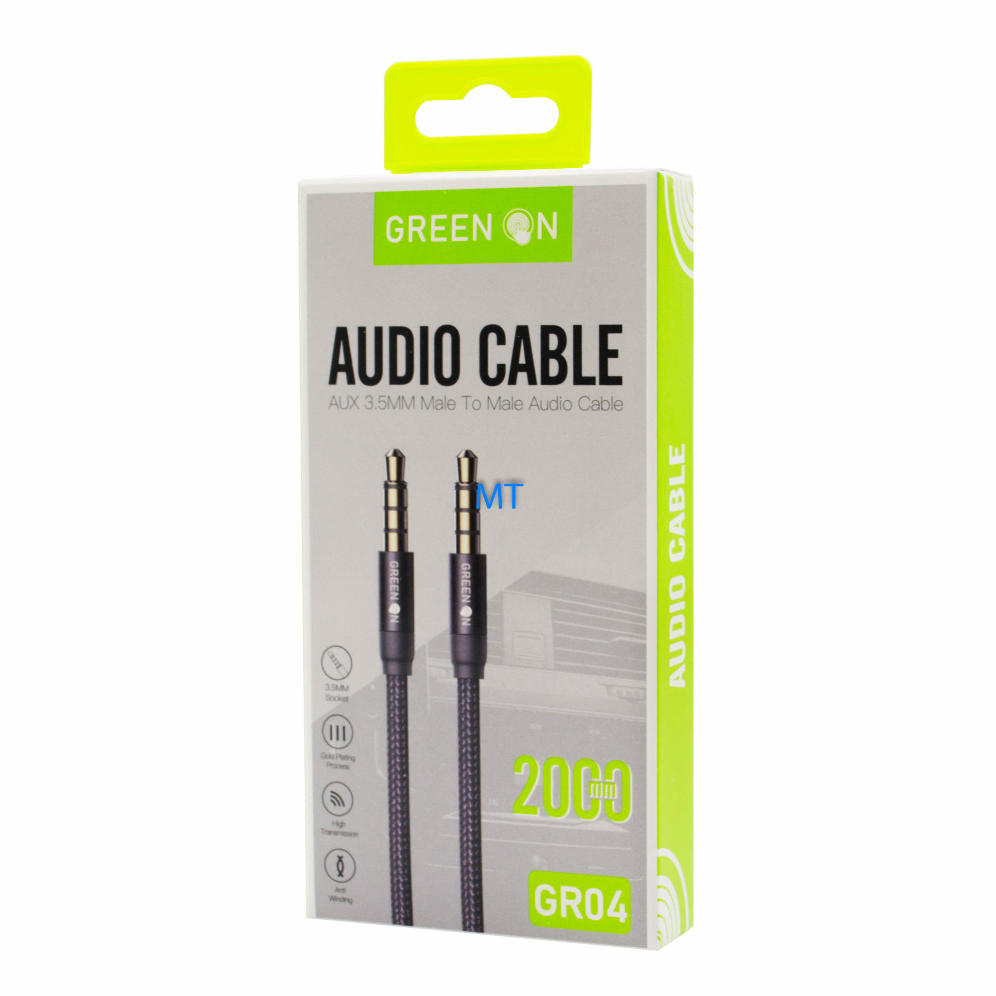 GREEN ON 3.5mm Aux Cable GR04 2M, foto 3 van 5