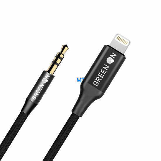 GREEN ON USB Lightning To 3.5mm Aux Cable GR06 1.2M
