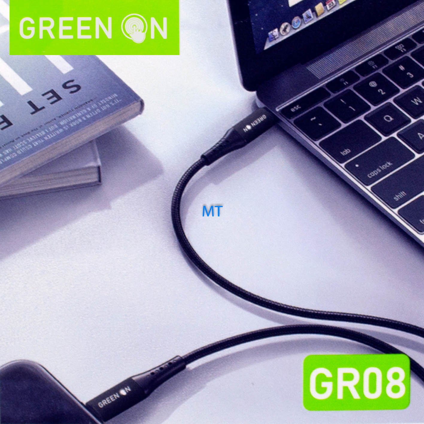 GREEN ON Dual Cable USB-C To USB-C 60W 2M GR08, foto 4 van 6