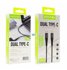 GREEN ON Dual Cable USB-C To USB-C 60W 2M GR08