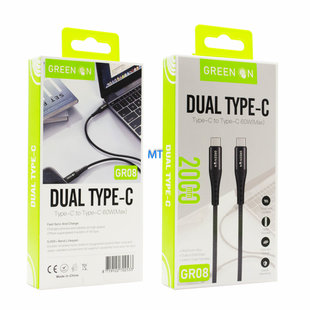 Green On Dual Cable USB-C To USB-C GR08 2M