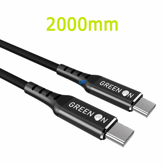 GREEN ON Dual Cable USB-C To USB-C 60W 2M GR08