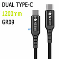 GREEN ON Dual Cable USB-C To USB-C 60W 1.2M GR09