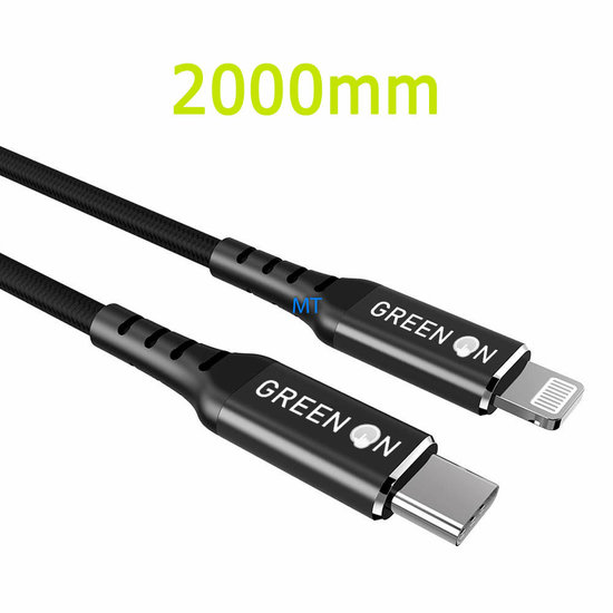 GREEN ON Cable USB-C To USB Lightning 2M GR10