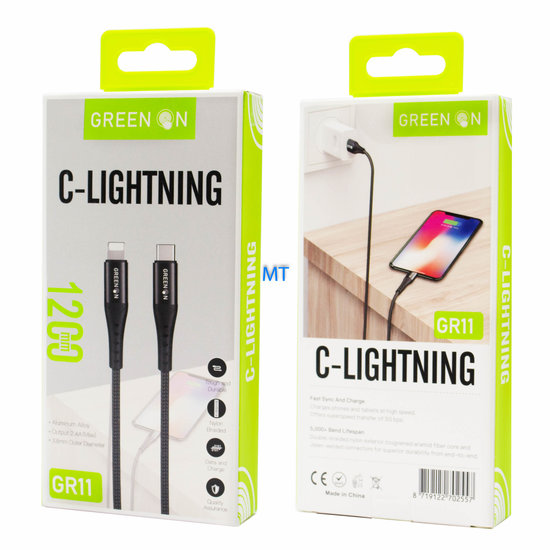 GREEN ON Cable USB-C To USB Lightning 1.2M GR11