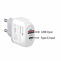 GREEN ON 20W Dual PD + QC3.0 Travel Charger A2316C-EU USB-C To USB- C