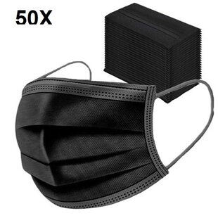 Disposable Protective Face Mask  50x in Pack Black