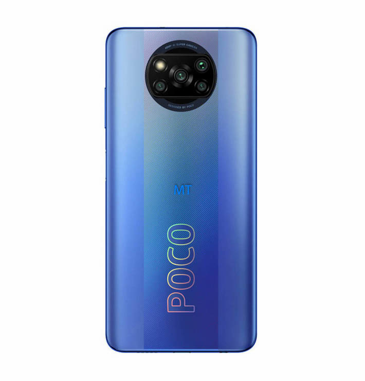 Back Cover Xiaomi Poco X3 Blue Service Pack, foto 2 van 2