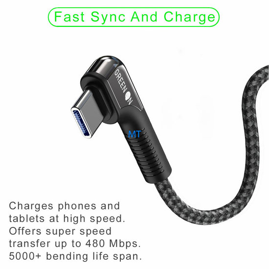 GREEN ON USB-C Game Cable 1.2M GR19