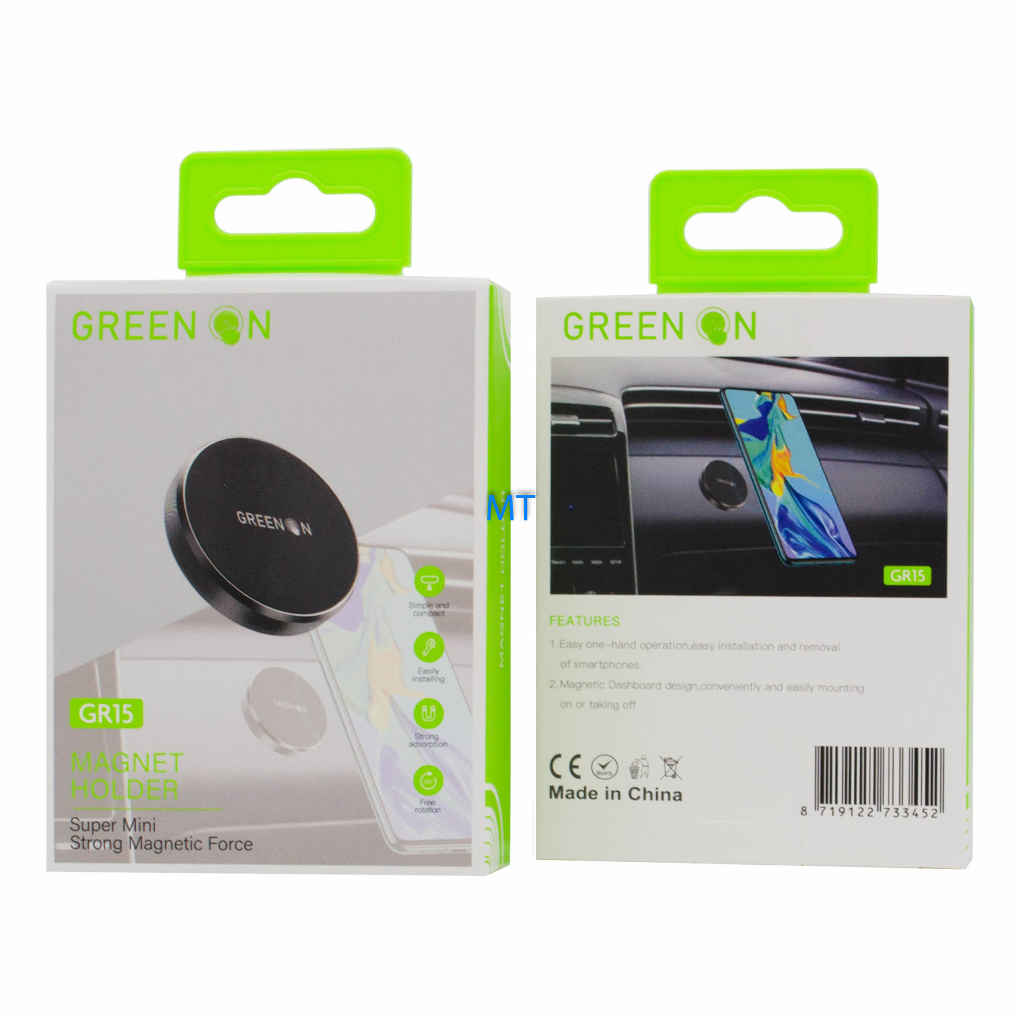 GREEN ON Shape Magnetic Holder Super Mini Strong Force GR15, foto 3 van 4