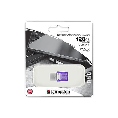 DataTraveler microDuo 3C 128GB USB3.2 200MB/s USB-A Type-C Kingston, foto 4 van 4