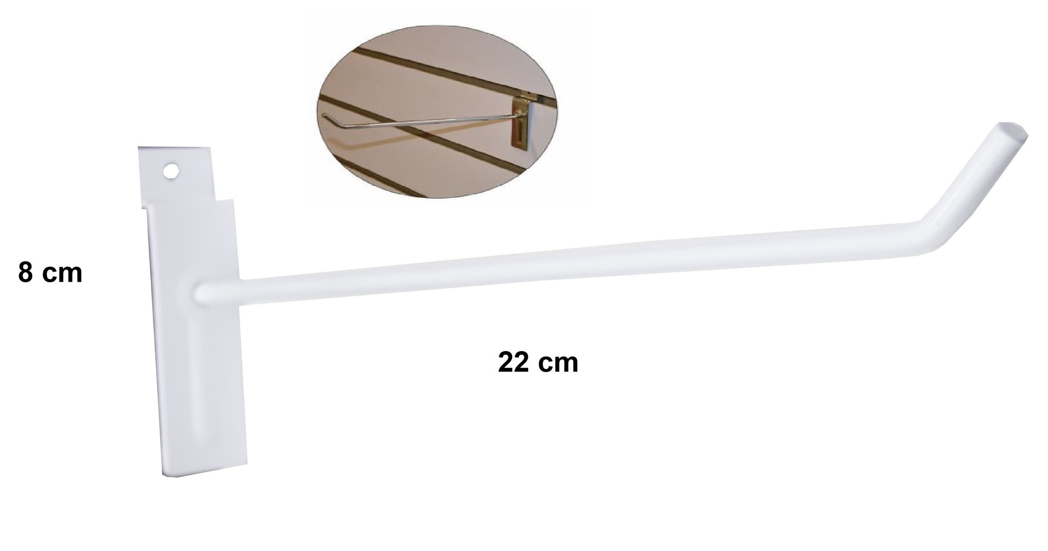 Lamellenwand Haak 22 cm Wit