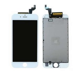 LCD &  Back Plate For IPhone 6 Plus White  GREEN ON