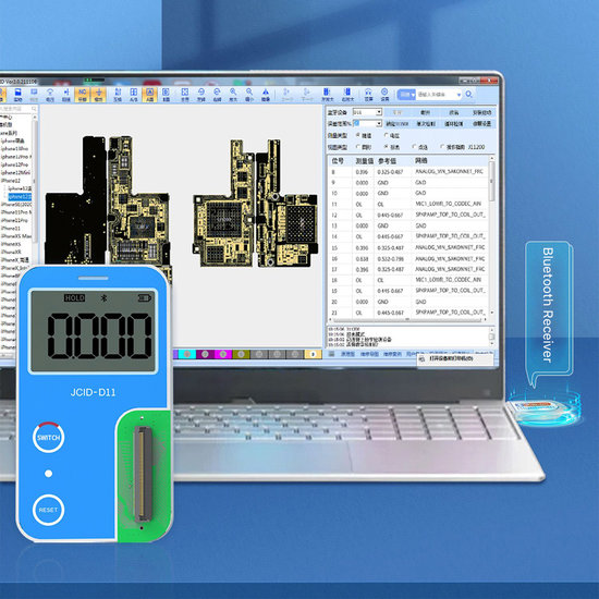 JCID D11 Digital Detector for measuring PCB board voltage, resistance, diode values, short-circuit
