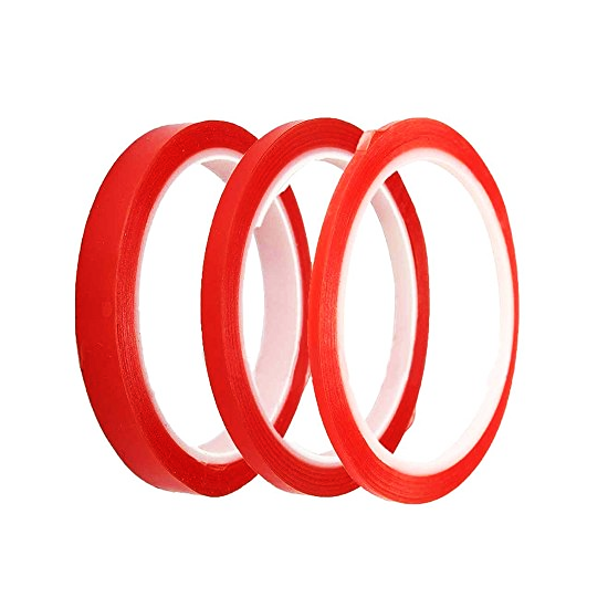 8mm Double Sided Adhesive Tape - Red/Transparent S+