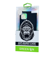 GREEN ON Black Silicone Anti Burst Case For Samsung Galaxy A12