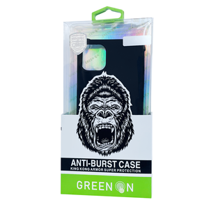 GREEN ON Black Silicone Anti Burst Case For IPhone 13 Mini