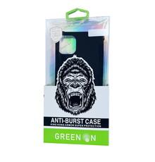 GREEN ON Black Silicone Anti Burst Case For IPhone 12 Pro