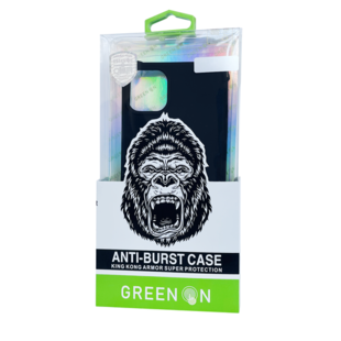 GREEN ON Black Silicone Anti Burst Case For  Galaxy A03S