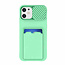 GREEN ON Card Case Anti Shock Silicone With Camera Slider For I-Phone 11 Pro