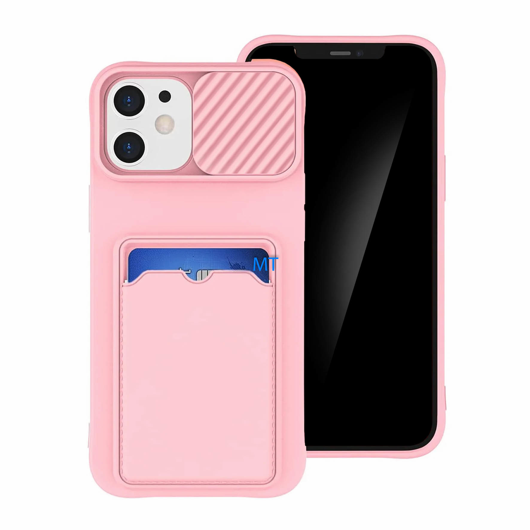 GREEN ON Card Case Anti Shock Silicone With Camera Slider For I-Phone 11 Pro Max, foto 3 van 6
