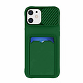 GREEN ON Card Case Anti Shock Silicone With Camera Slider For I-Phone 11 Pro Max