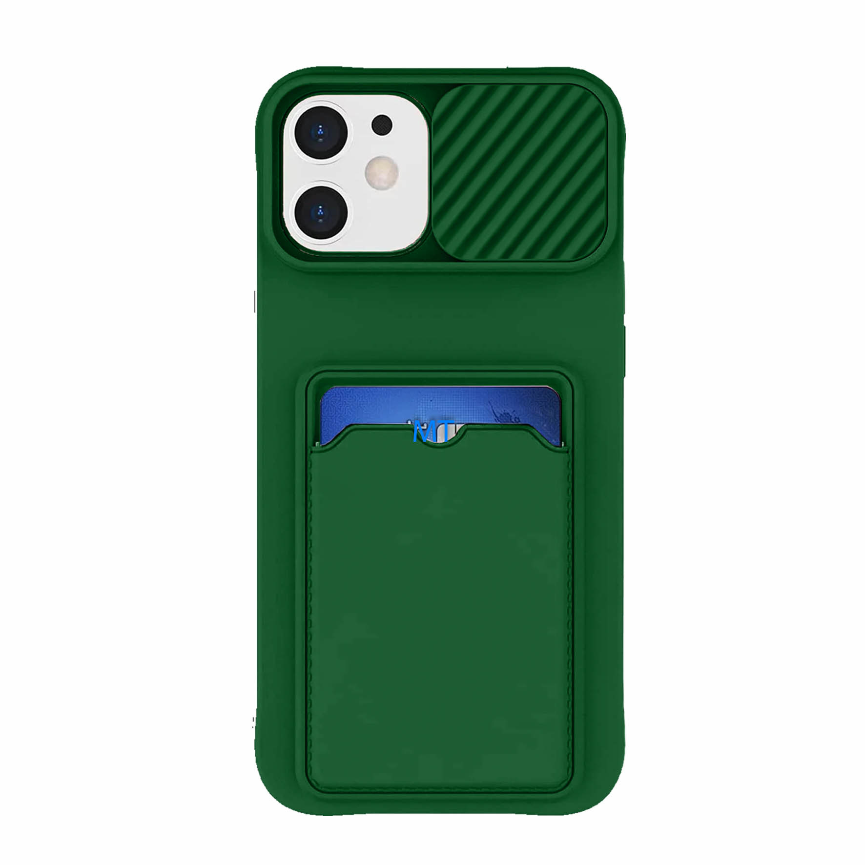 GREEN ON Card Case Anti Shock Silicone With Camera Slider For I-Phone 11 Pro Max, foto 5 van 6
