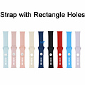 Silicone Strap With Rectangle Holes For A-pple Watch 45-44-42mm